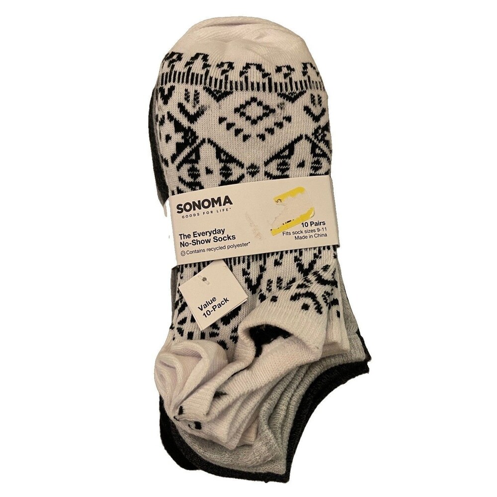 Sonoma Goods For Life No-Show Socks Womens One Size Multicolor 10 Pairs Everyday